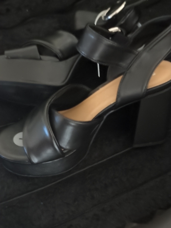 BAMBOO Shoes - BAMBOO Black Platform Block Heel Sandals